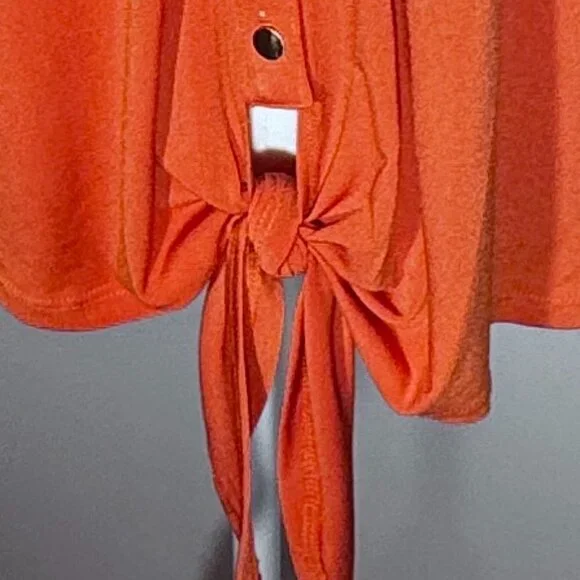 NWT - Notations Women's Orange Snapped Blouse - PXL - Picture 3 of 10